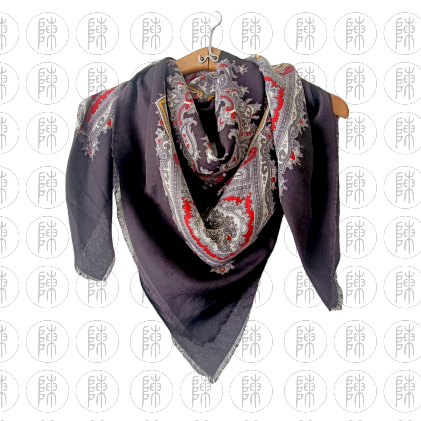 80s Vintage Black And Red Paisley Scarf – Preloved By Lilly Grace Chen