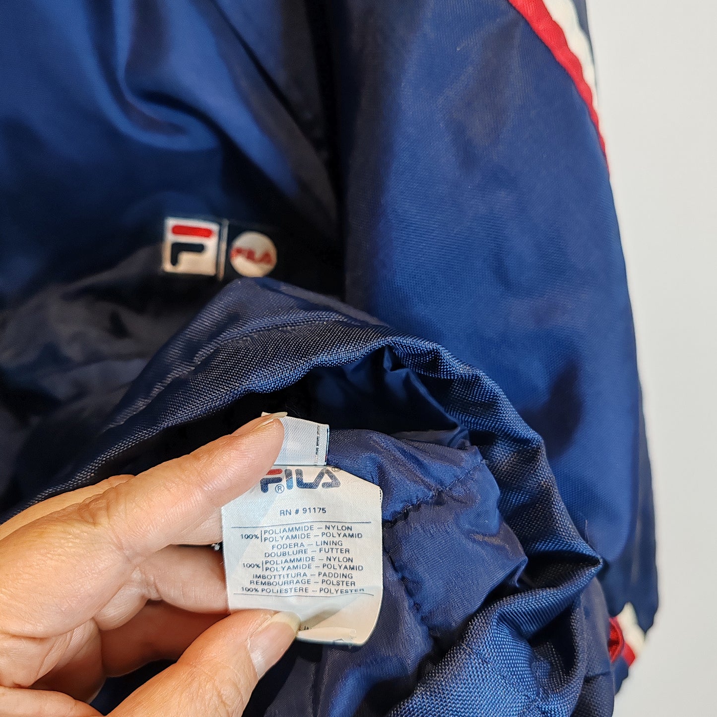 Fila Navy Blue Vintage Parka Windbreaker Coat