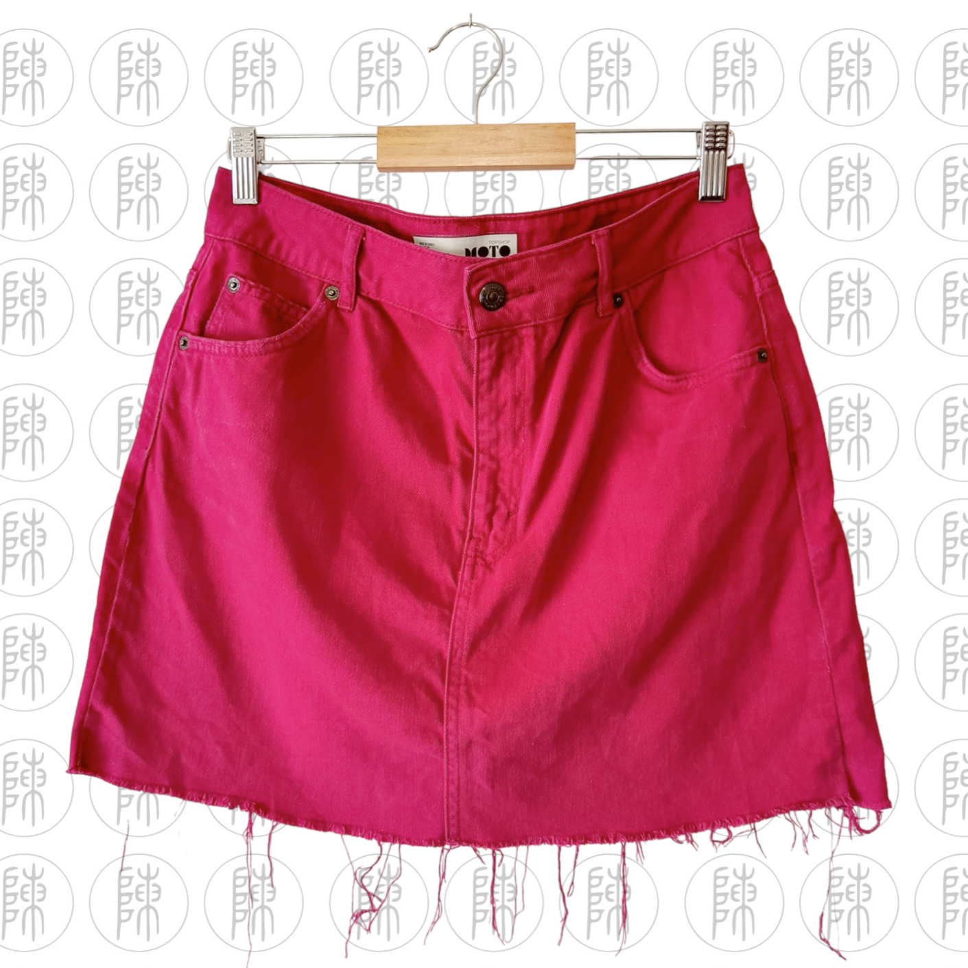 Moto Topshop Plum Pink Denim Mini Skirt Preloved By Lilly Grace Chen