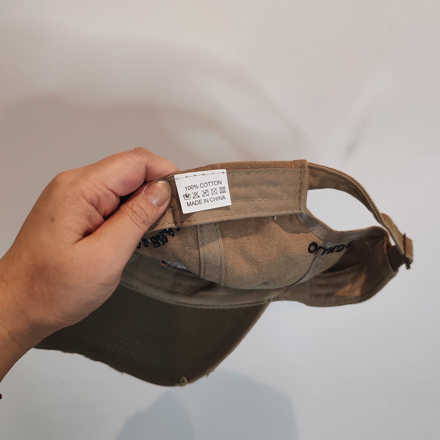 Orlando Originals Beige Stone Patina Denim Cap