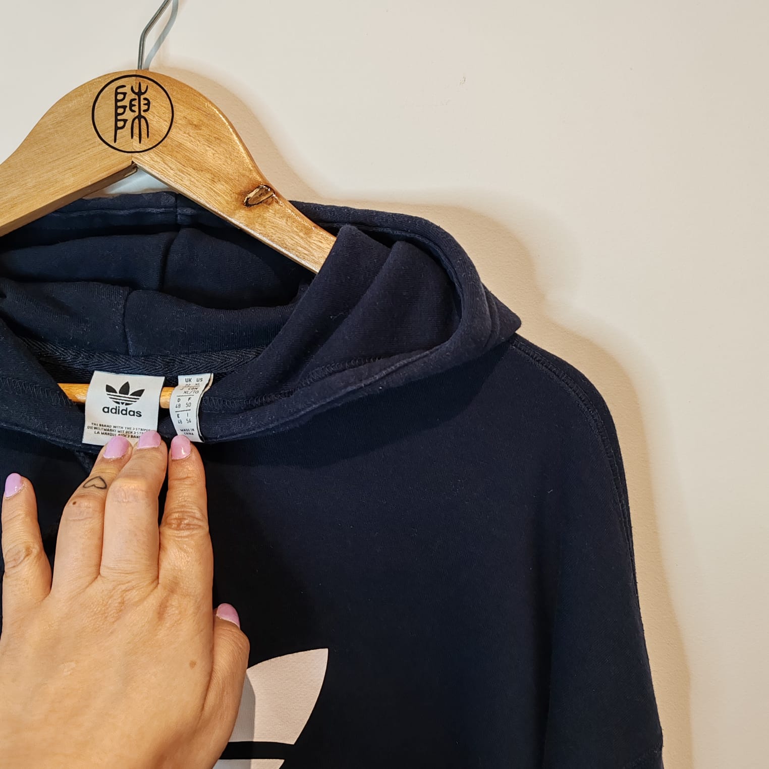 Adidas cropped hoodie dark blue best sale