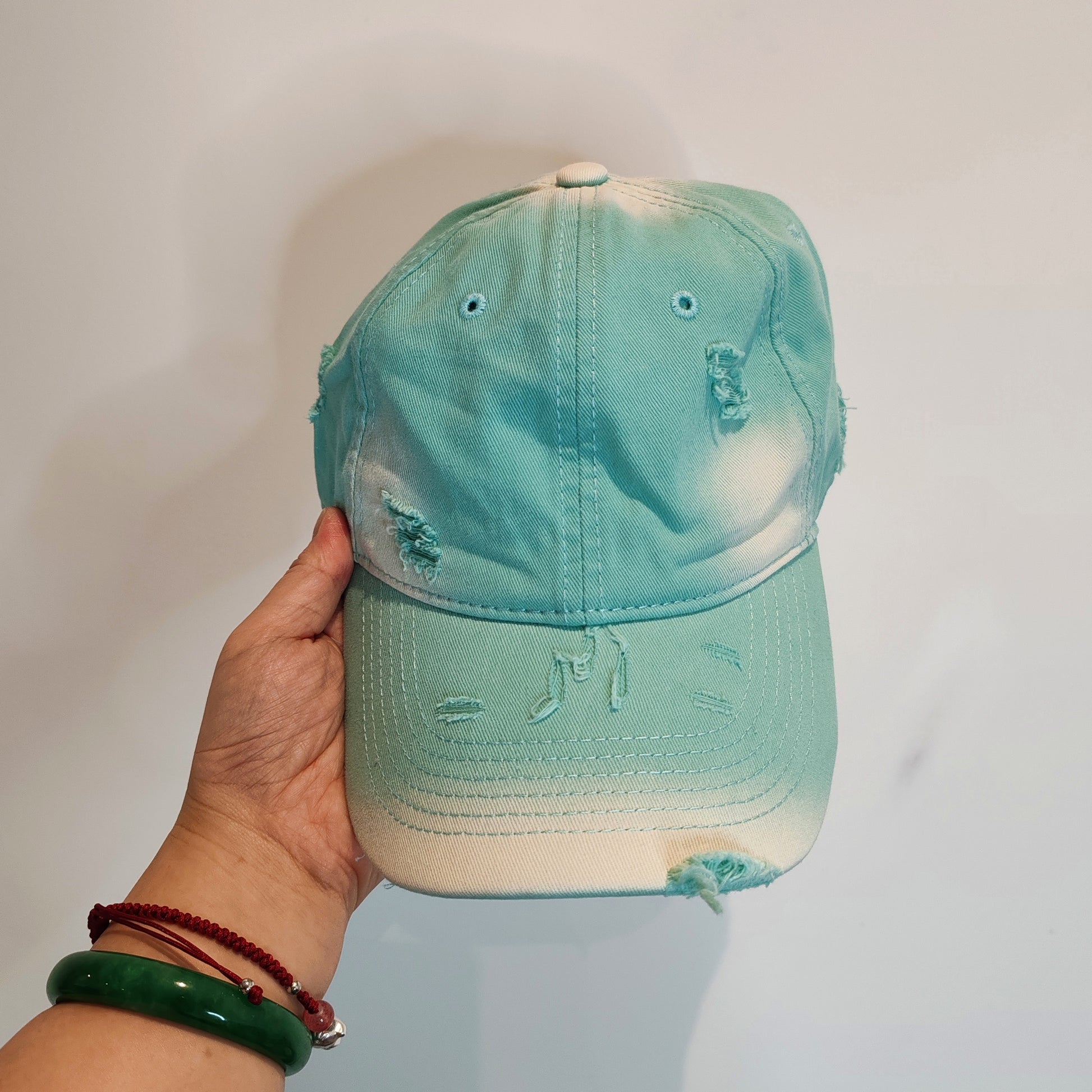 Apdo Green Tie Dip Dye Distressed Patina Baseball Cap