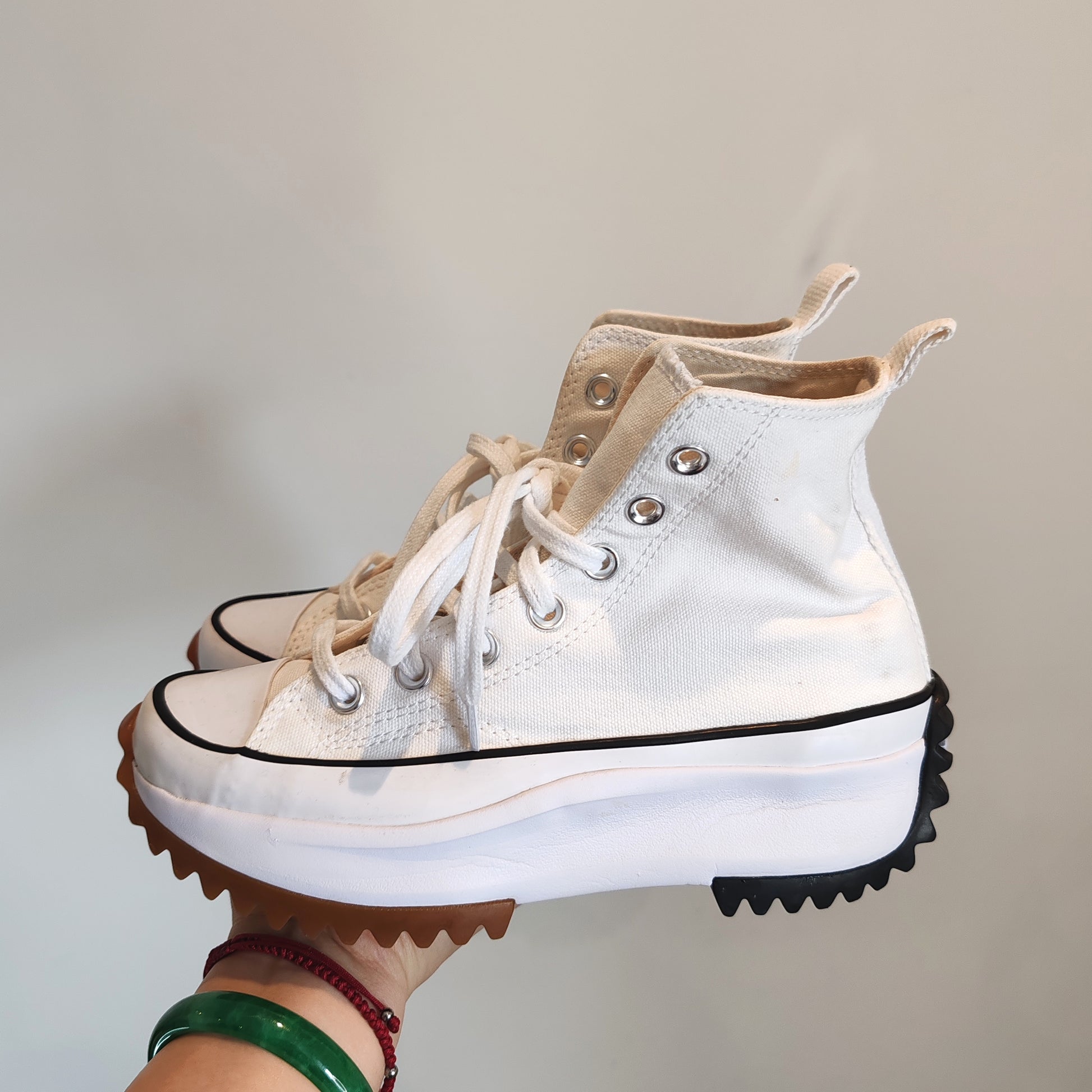 Converse Chuck Taylor Run Star Hike Platform High Top Cream Trainers