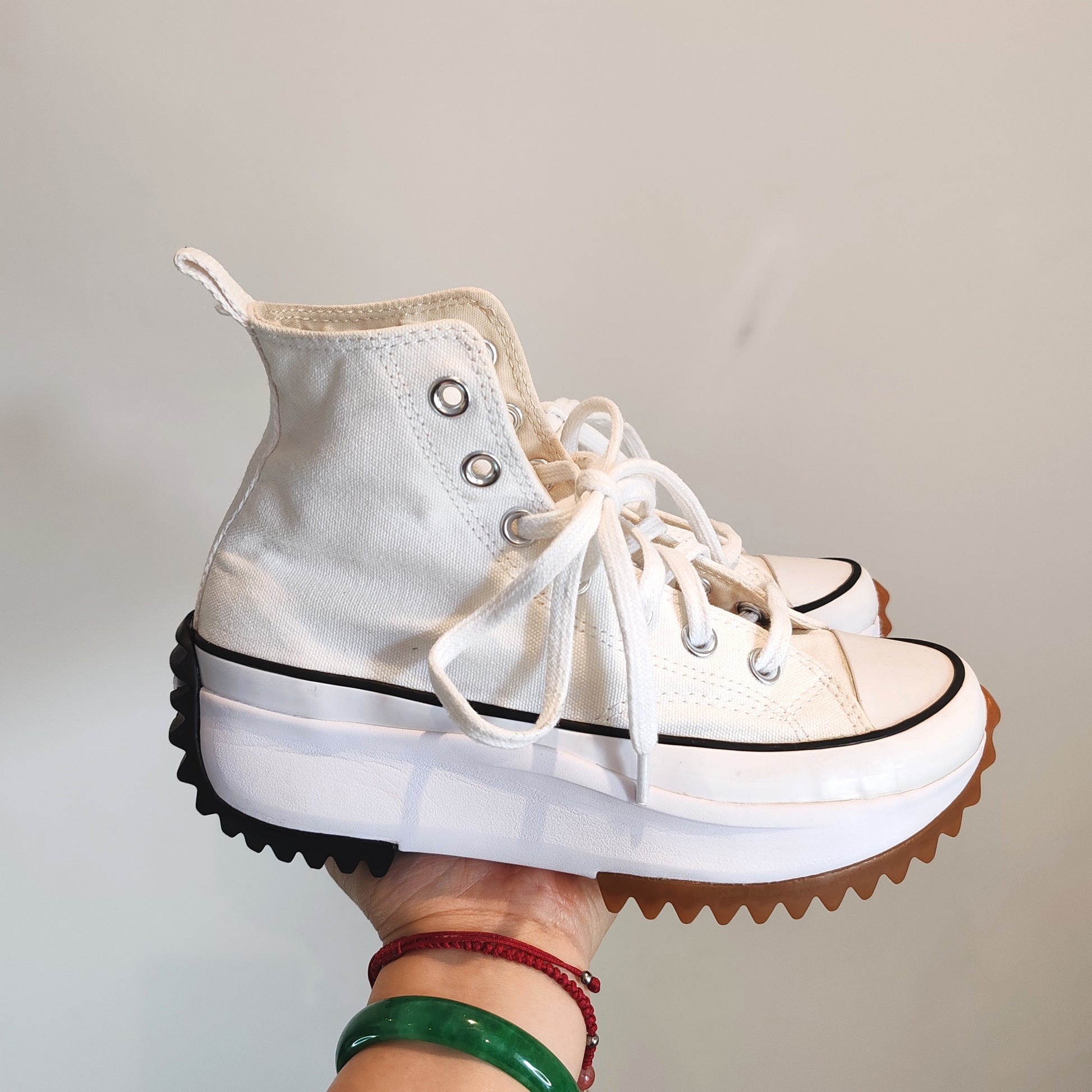 Converse Chuck Taylor Run Star Hike Platform High Top Cream Trainers