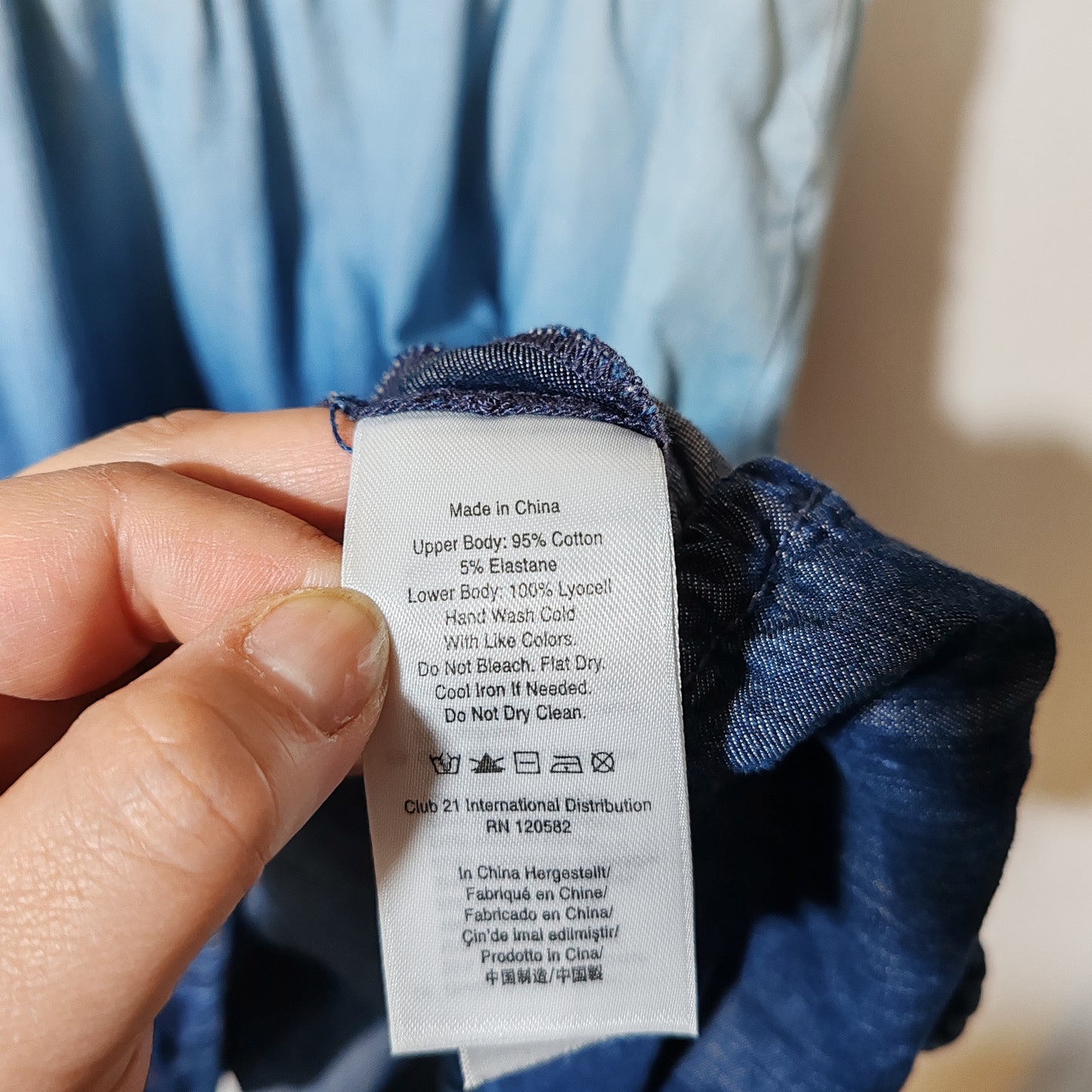 DKNY Black Blue Dip Dye Dress