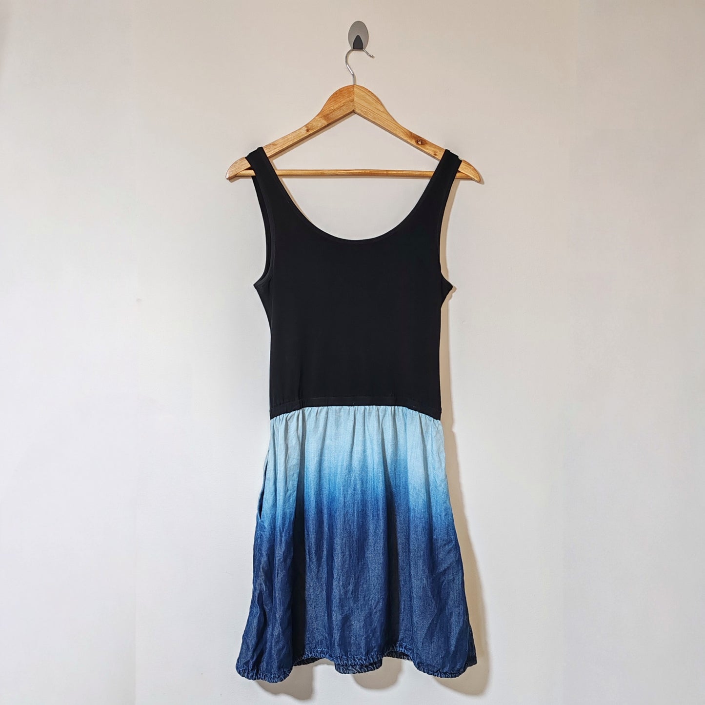 DKNY Black Blue Dip Dye Dress