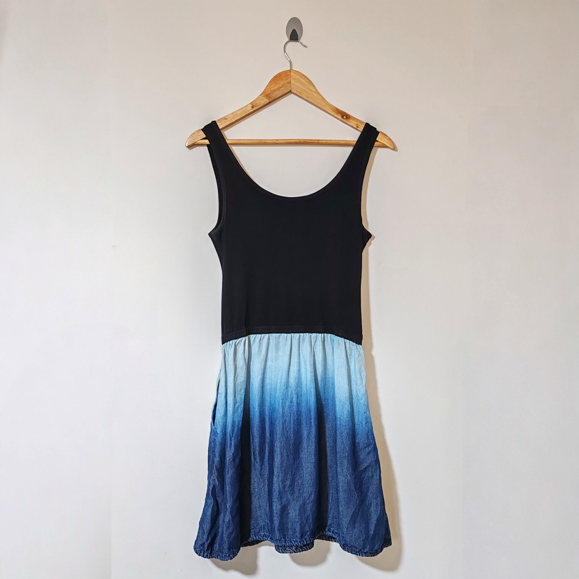 DKNY Black Blue Dip Dye Dress