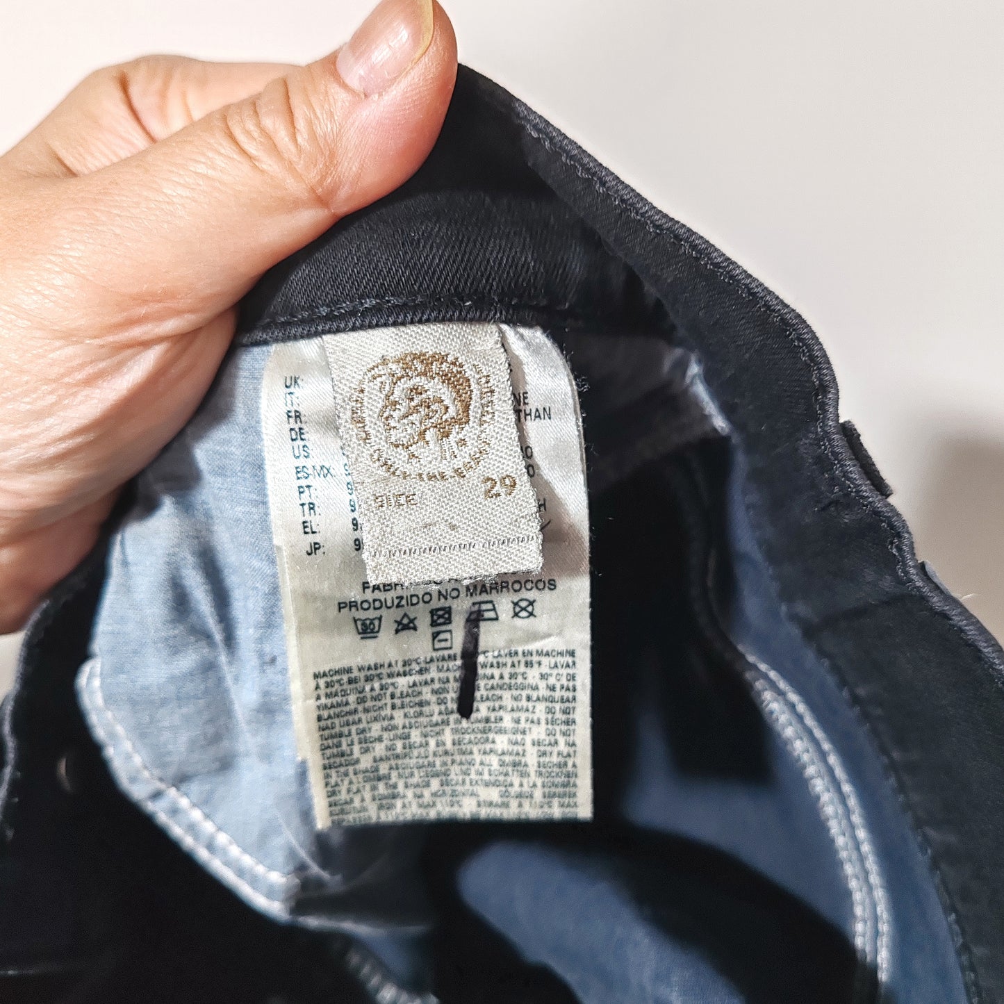 Diesel Gruppe Ankle Super Slim Skinny Low Waist W29 L32 Faded Black Jeans