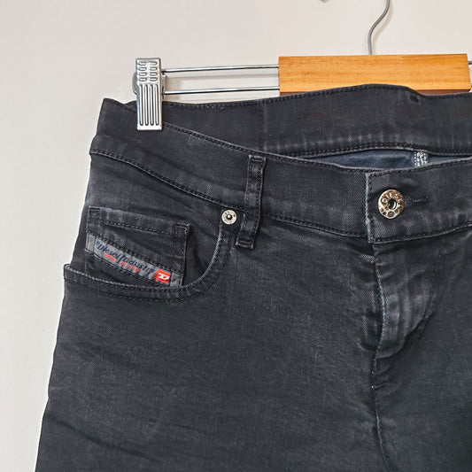 Diesel Gruppe Ankle Super Slim Skinny Low Waist W29 L32 Faded Black Jeans
