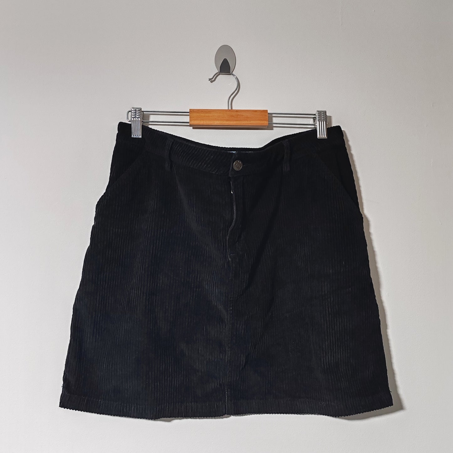 Fatface Black Chunky Corduroy Mini Skirt