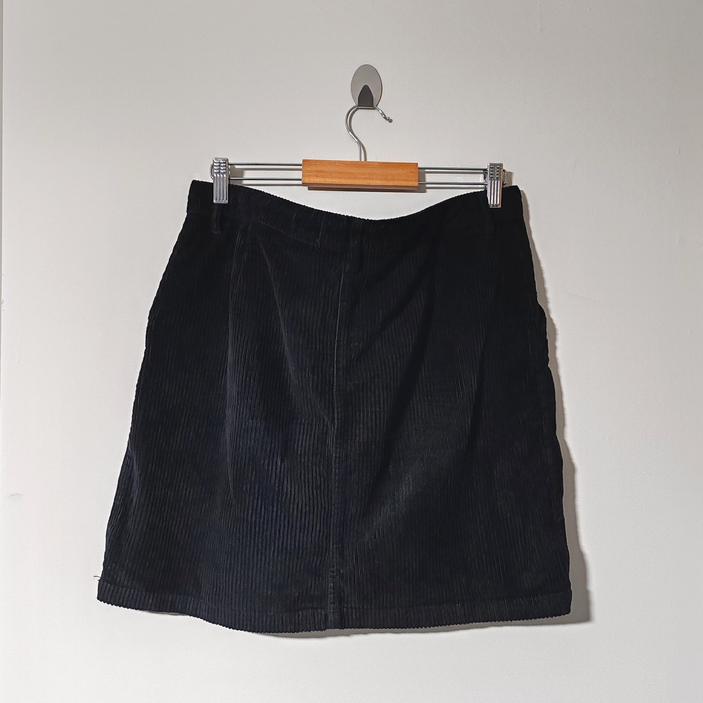 Fatface Black Chunky Corduroy Mini Skirt