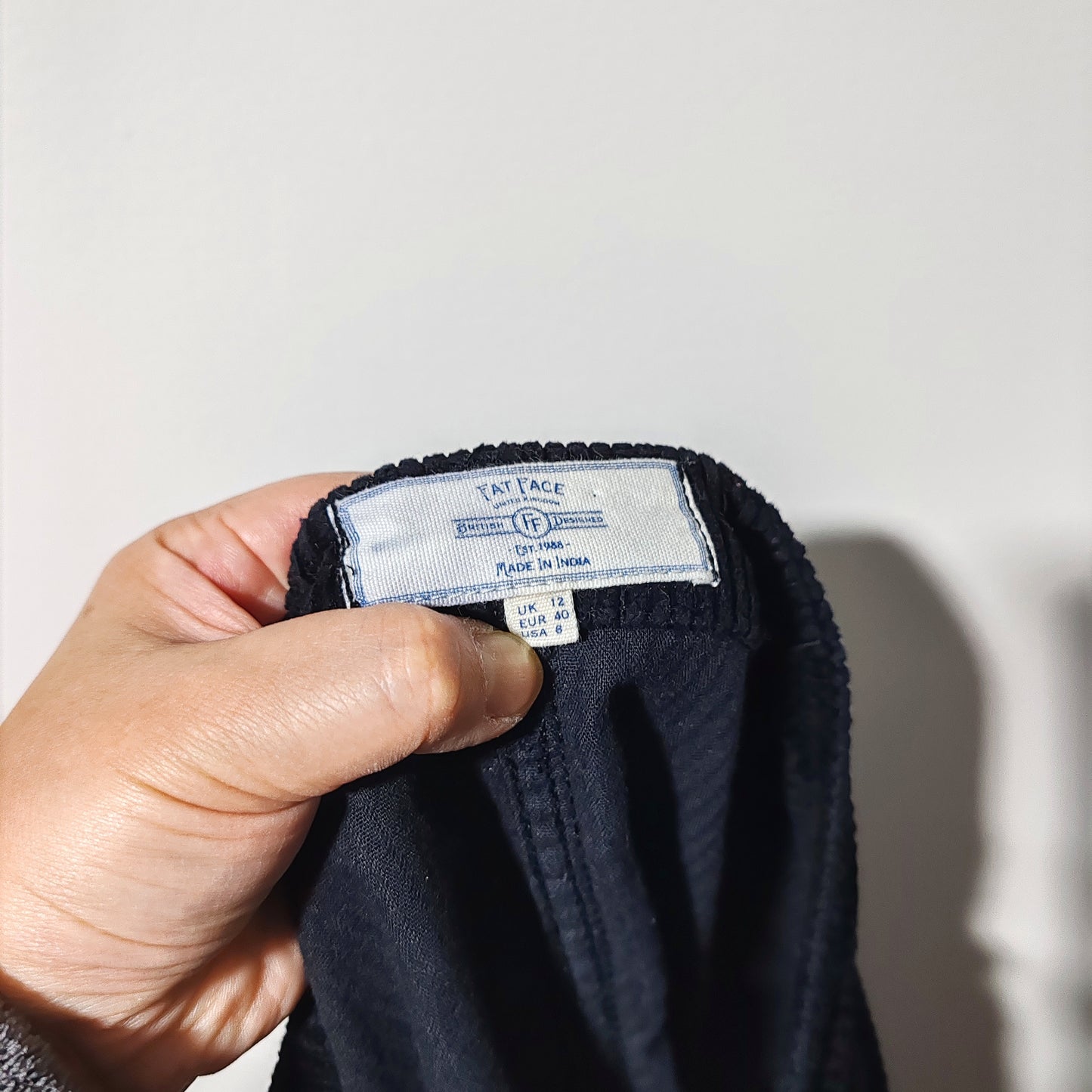 Fatface Black Chunky Corduroy Mini Skirt