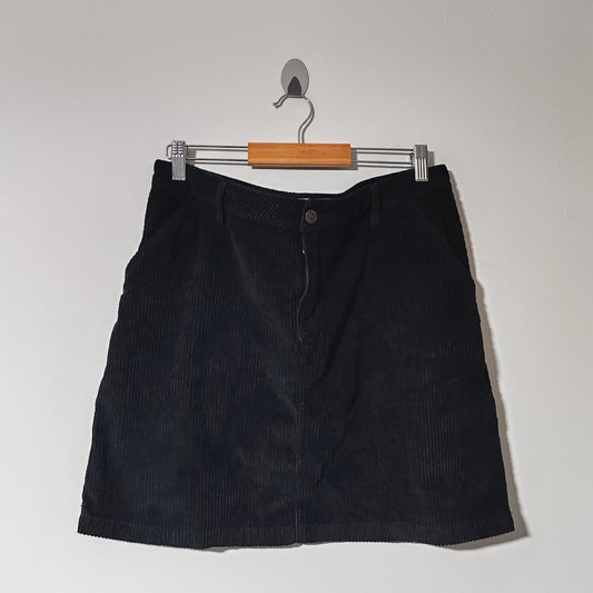 Fatface Black Chunky Corduroy Mini Skirt