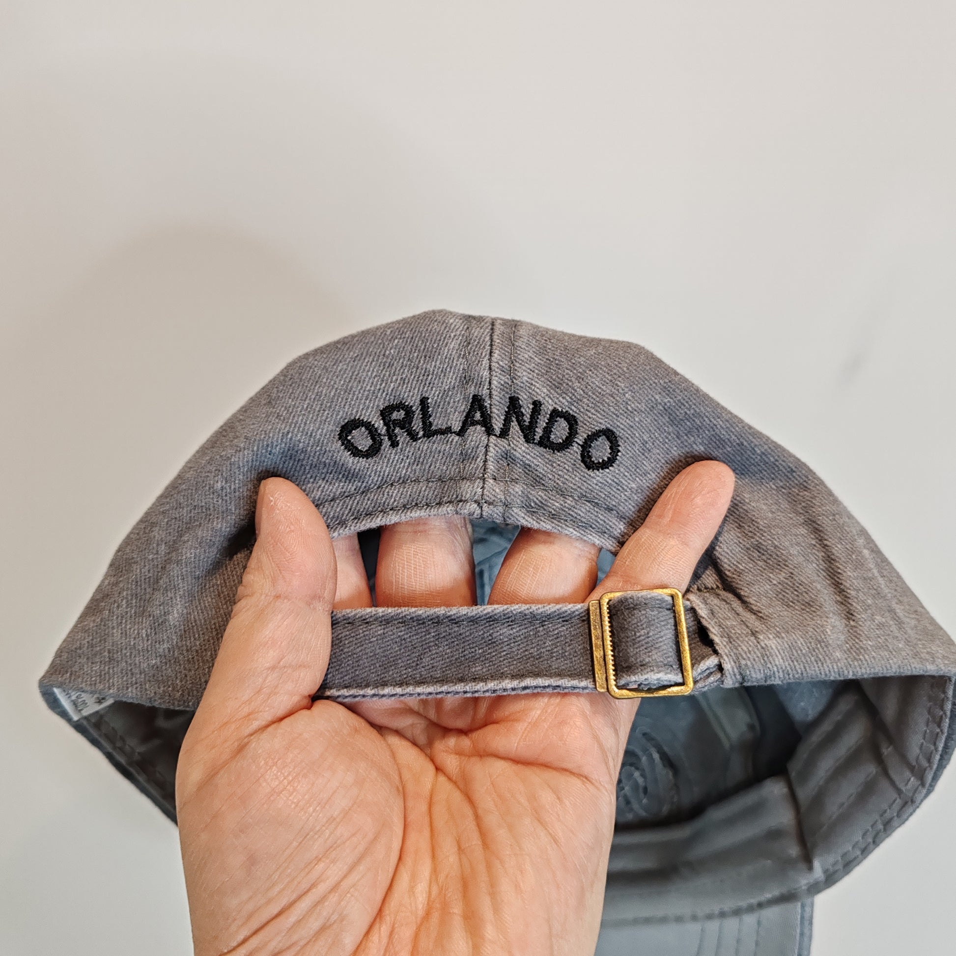 Orlando Originals Grey Patina Distressed Denim Cap