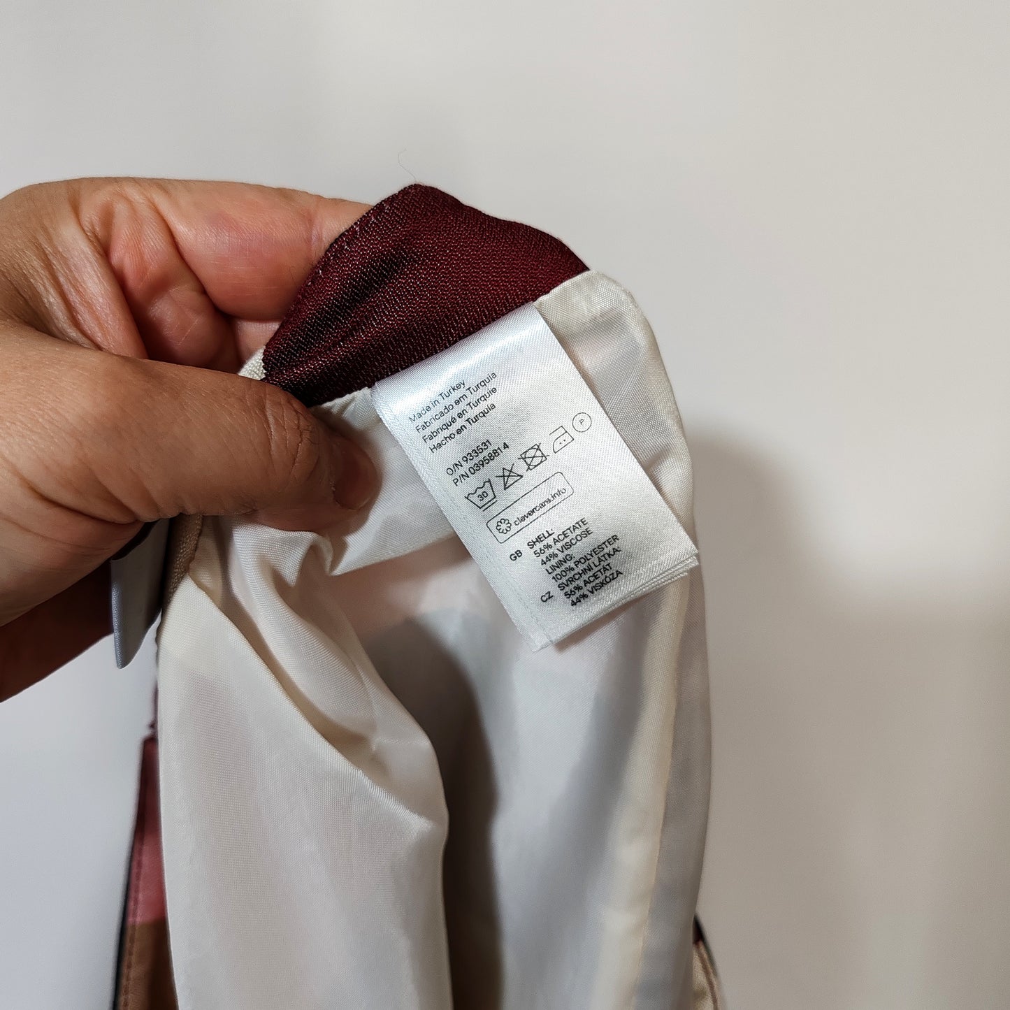 H&M Pink & Burgundy Stripe Mini Skirt