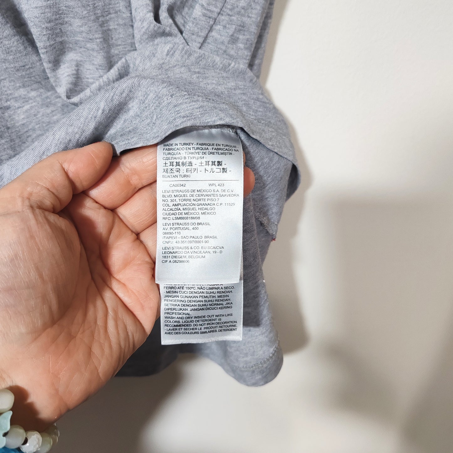 Levi's Grey Short Sleeve Distressed Look T Shirt