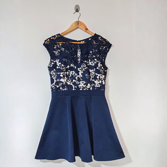 Lipsy Navy Blue Flower Lace Dress