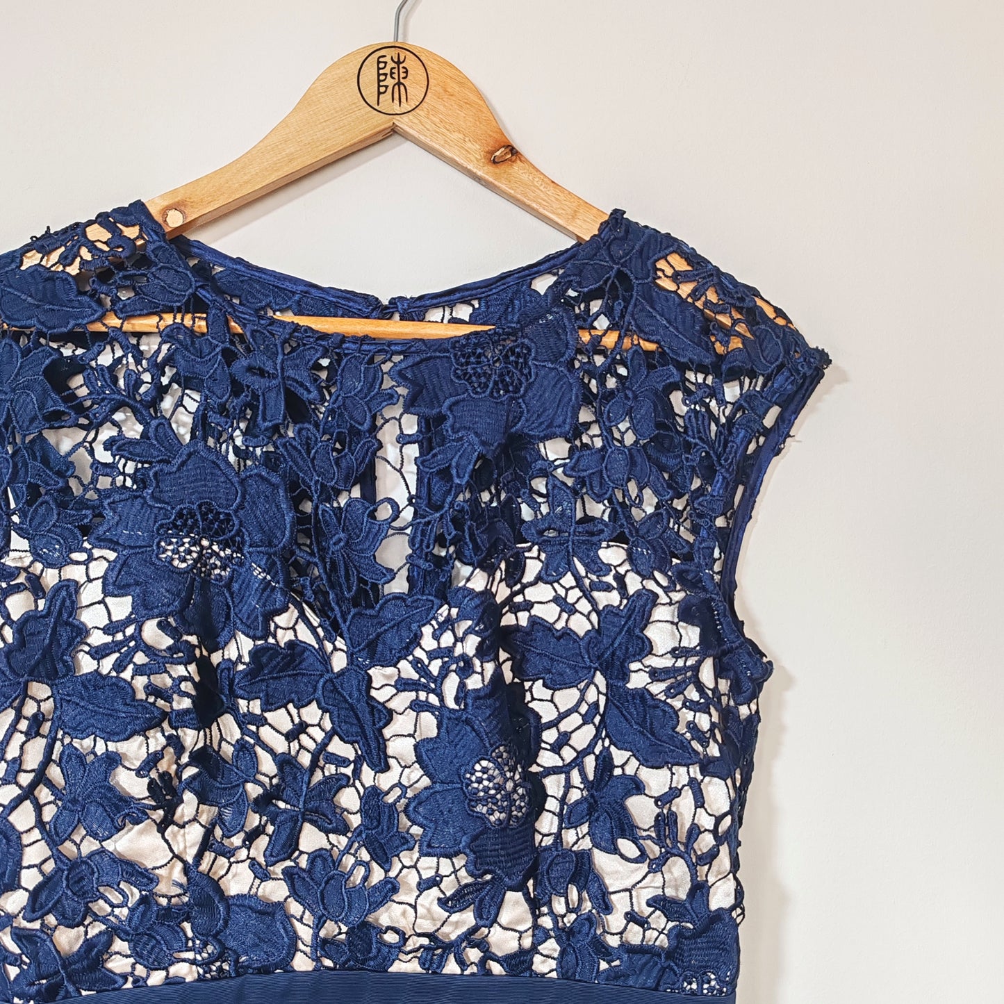 Lipsy Navy Blue Flower Lace Dress