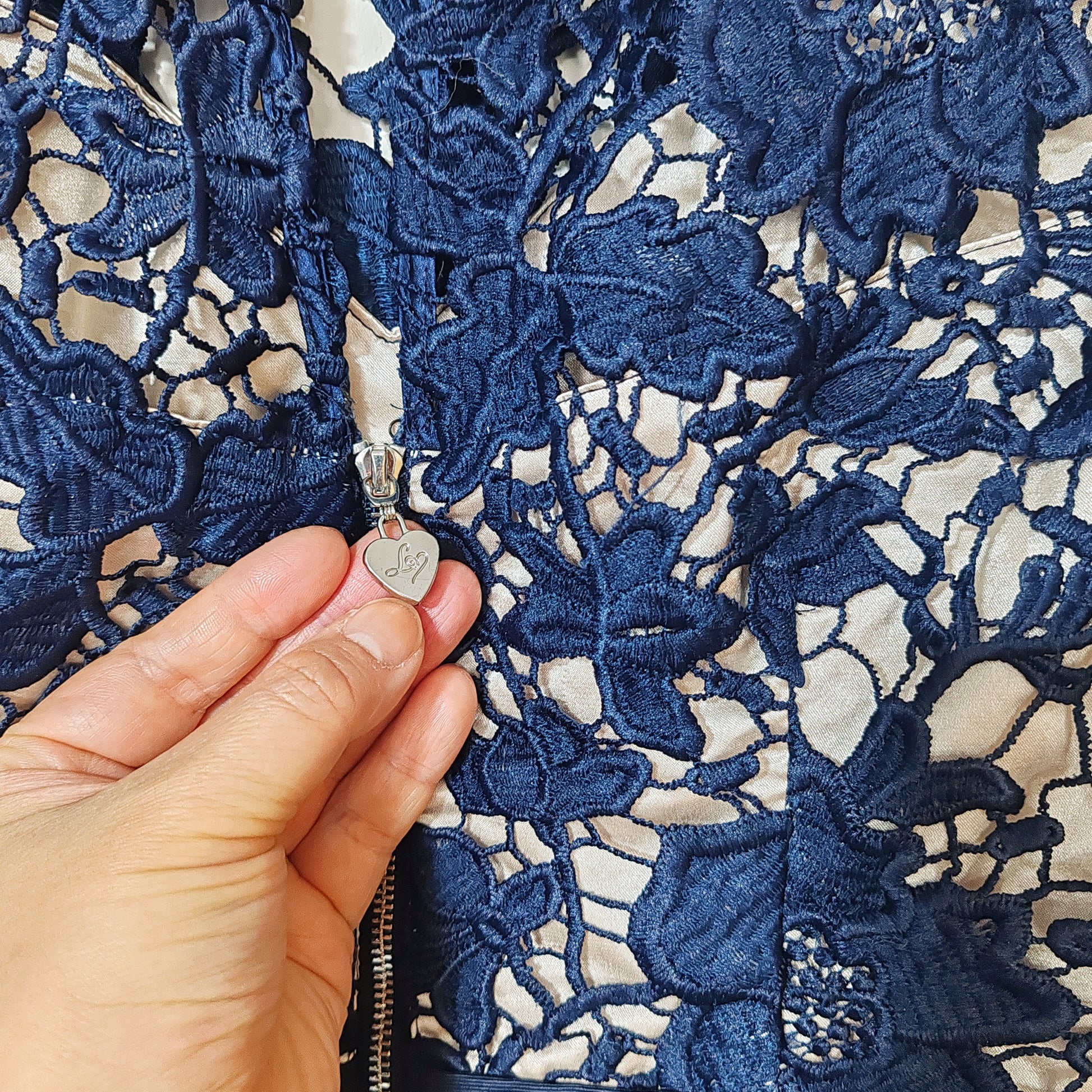 Lipsy Navy Blue Flower Lace Dress