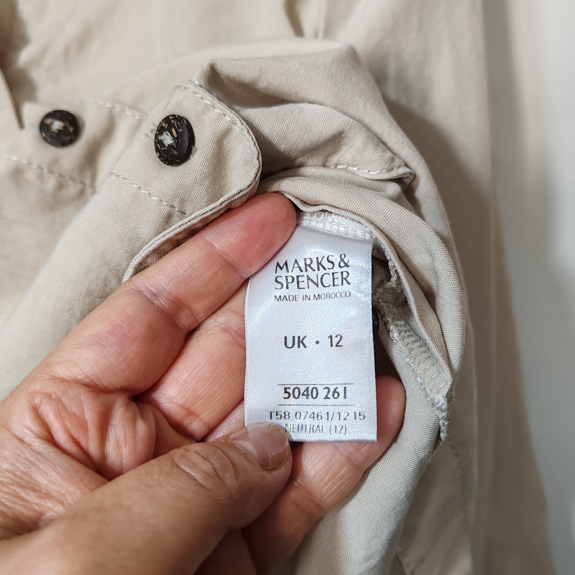 Marks & Spencer Stone Beige Vintage Linen Mix Blouse Top