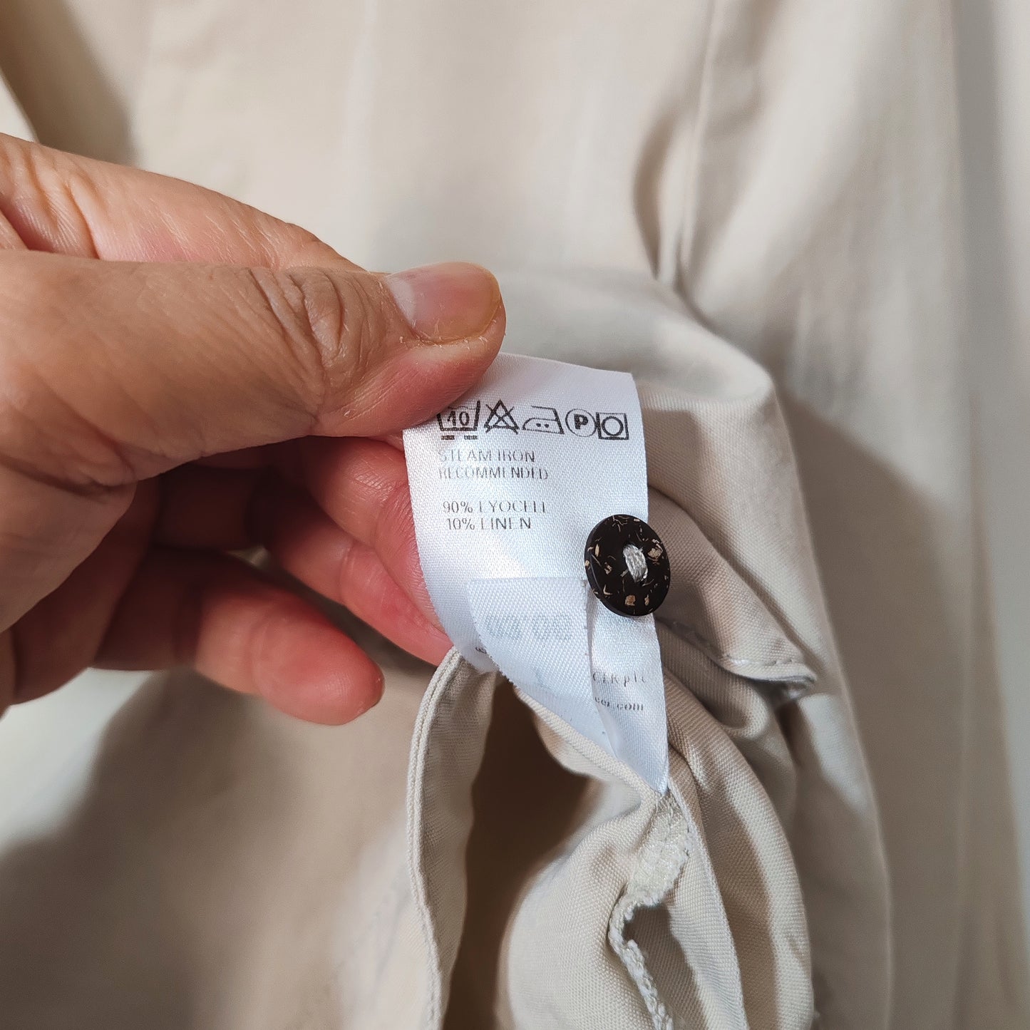 Marks & Spencer Stone Beige Vintage Linen Mix Blouse Top