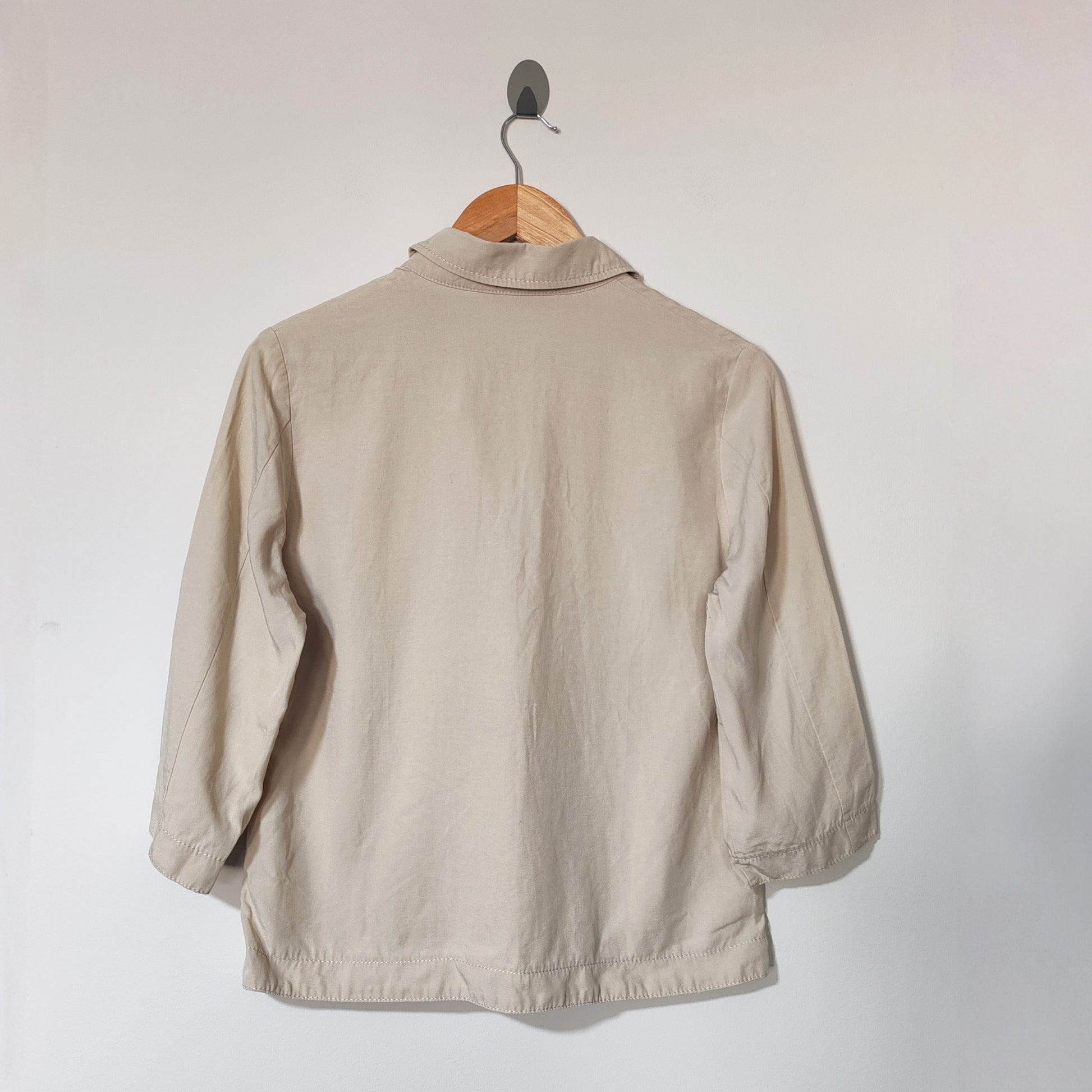 Marks & Spencer Stone Beige Vintage Linen Mix Blouse Top