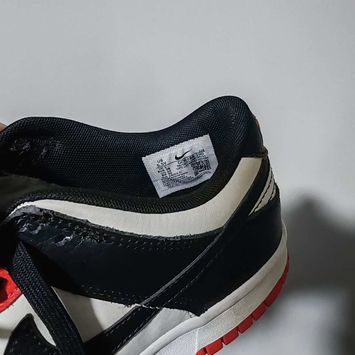 Nike Dunk Black Red Low EMB NBA 75th Anniversary Chicago Trainers