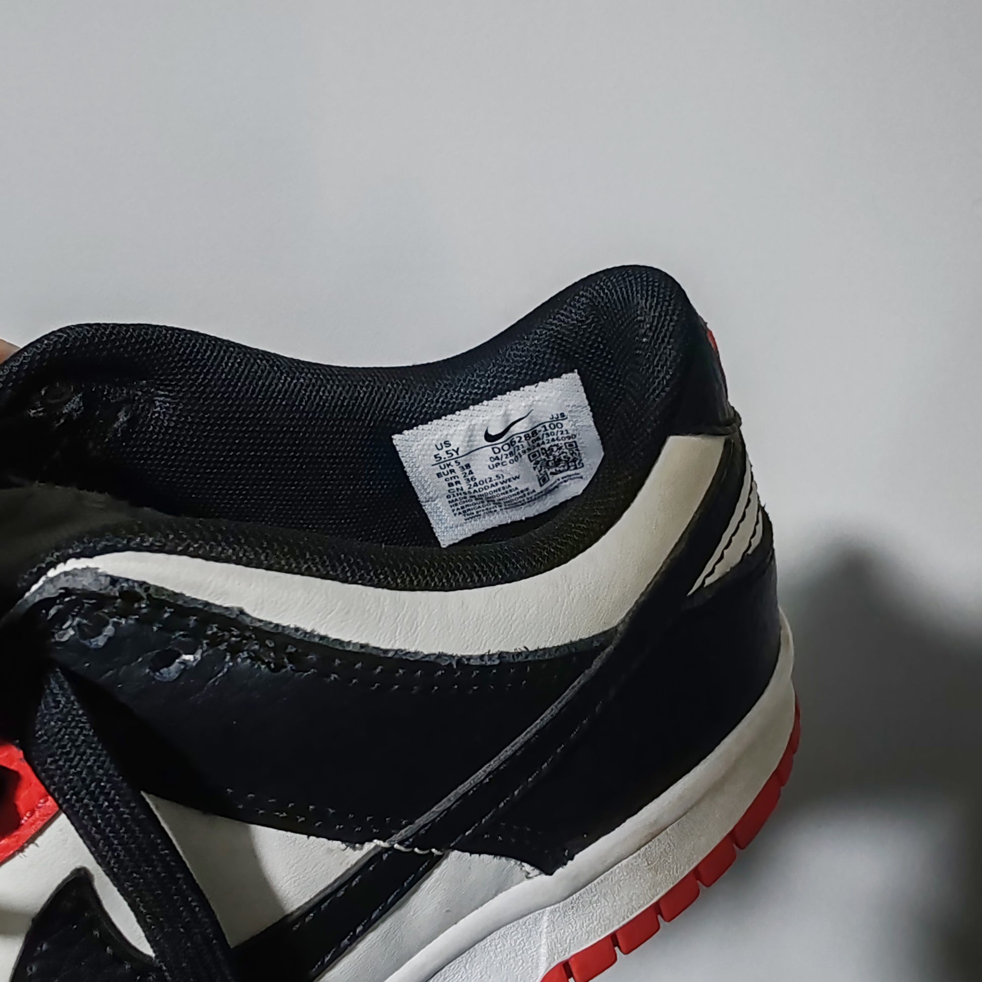 Nike Dunk Black Red Low EMB NBA 75th Anniversary Chicago Trainers