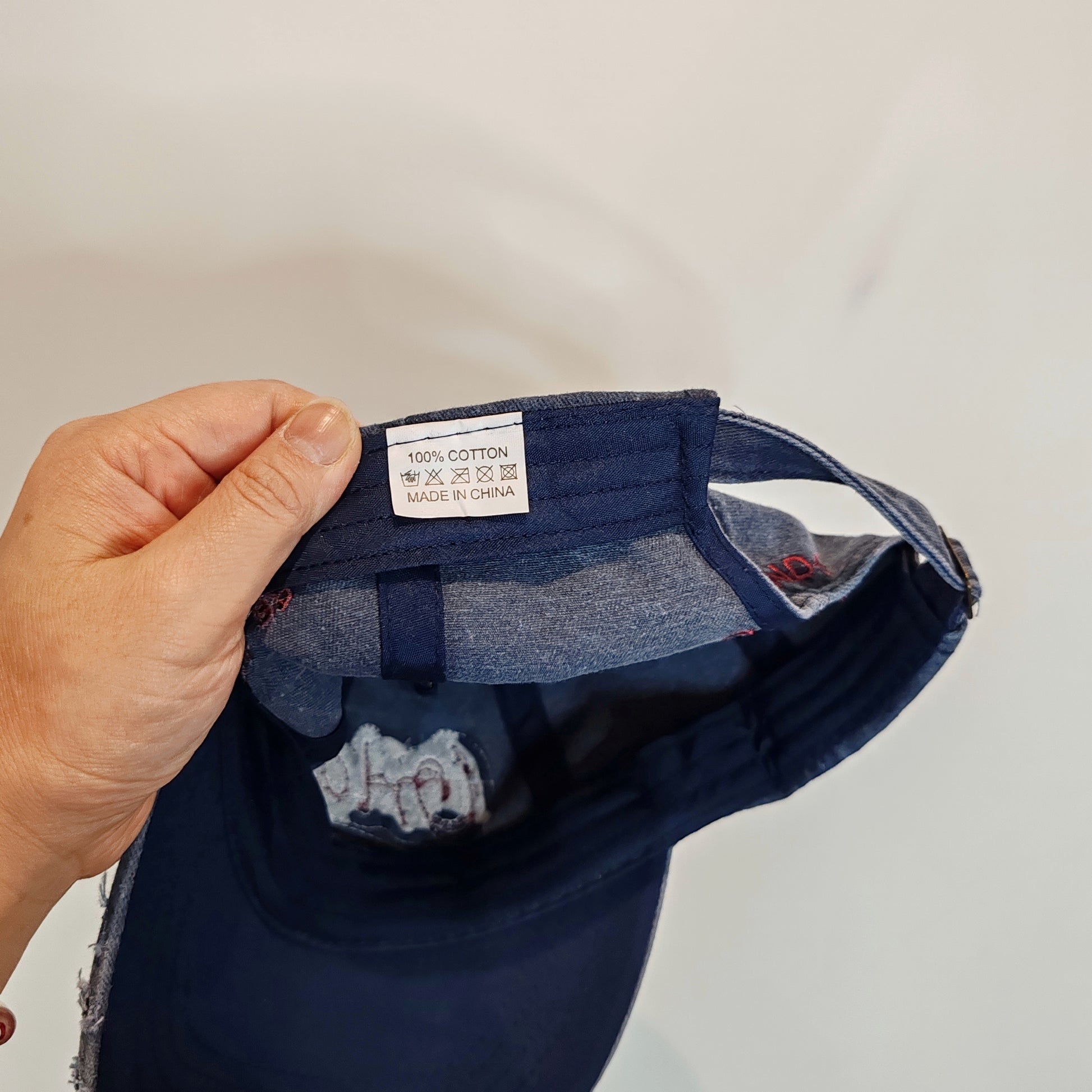 Orlando Originals Navy Indigo Patina Distressed Denim Cap