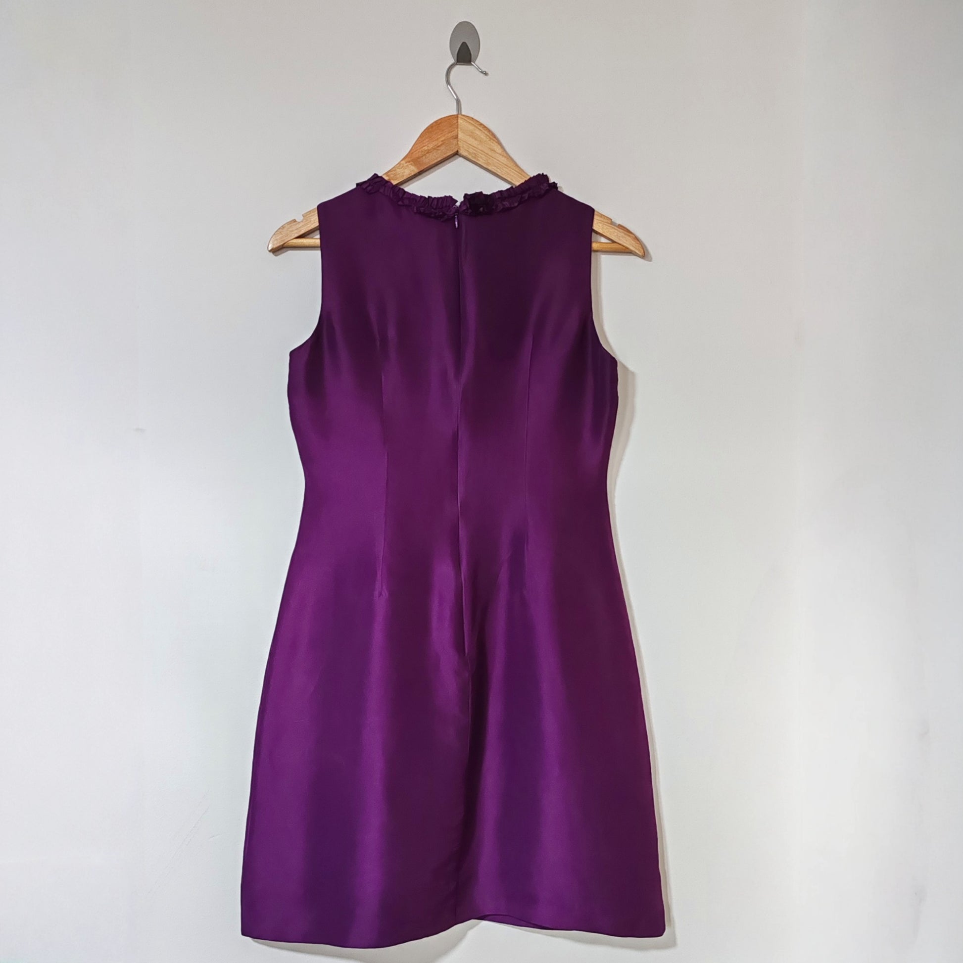 Phase Eight Purple Silk Flower Ruffle Dress
