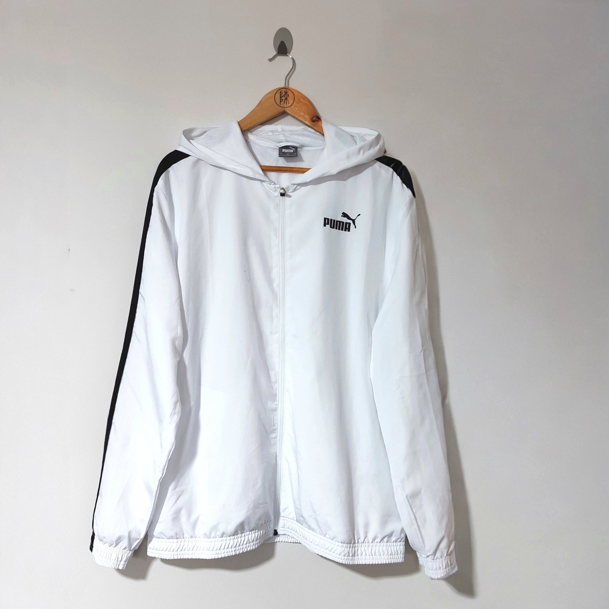 Puma White Track Suit Jacket With Hood