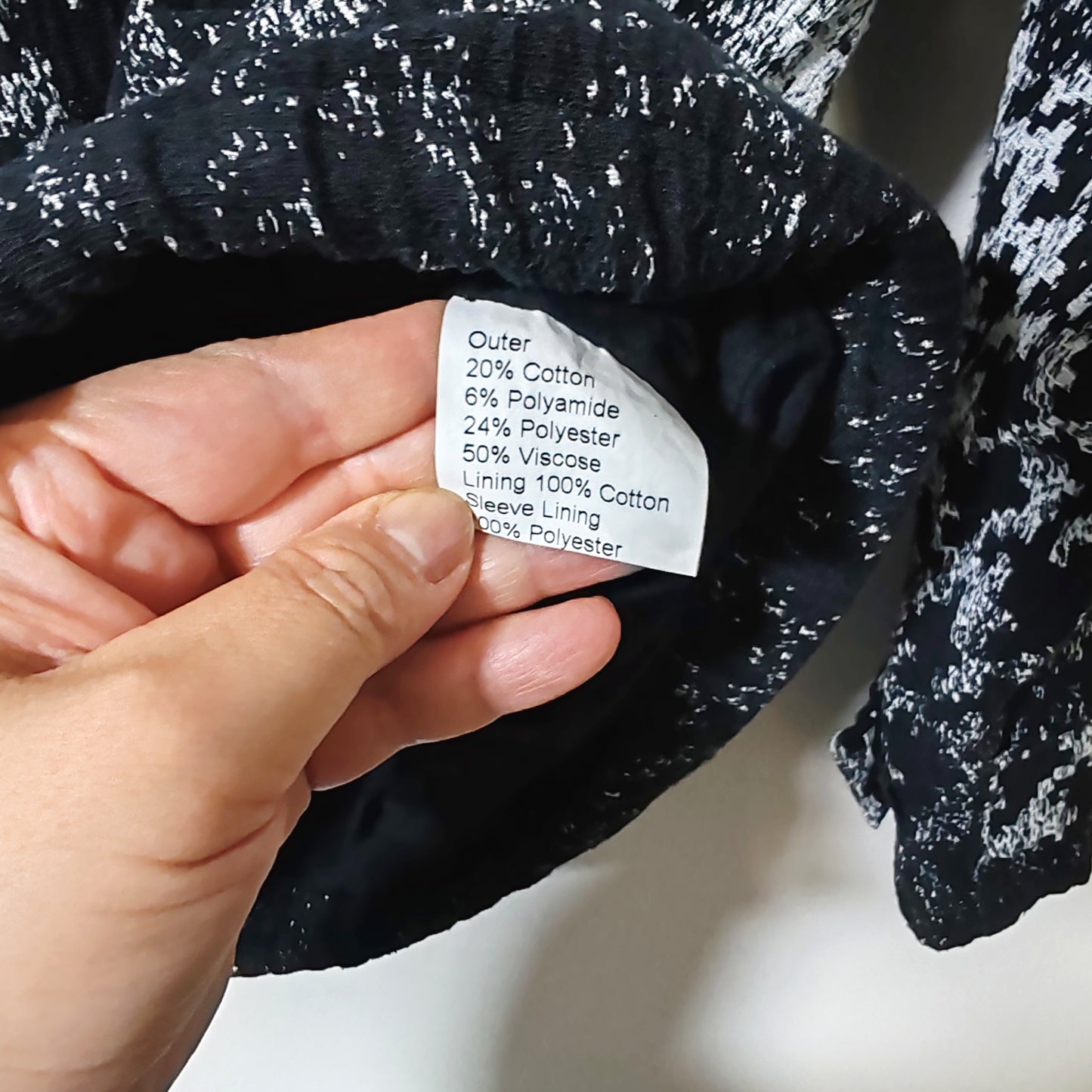 Represent Black And White Monochrome Hooded Patterned Quarter Zip Top