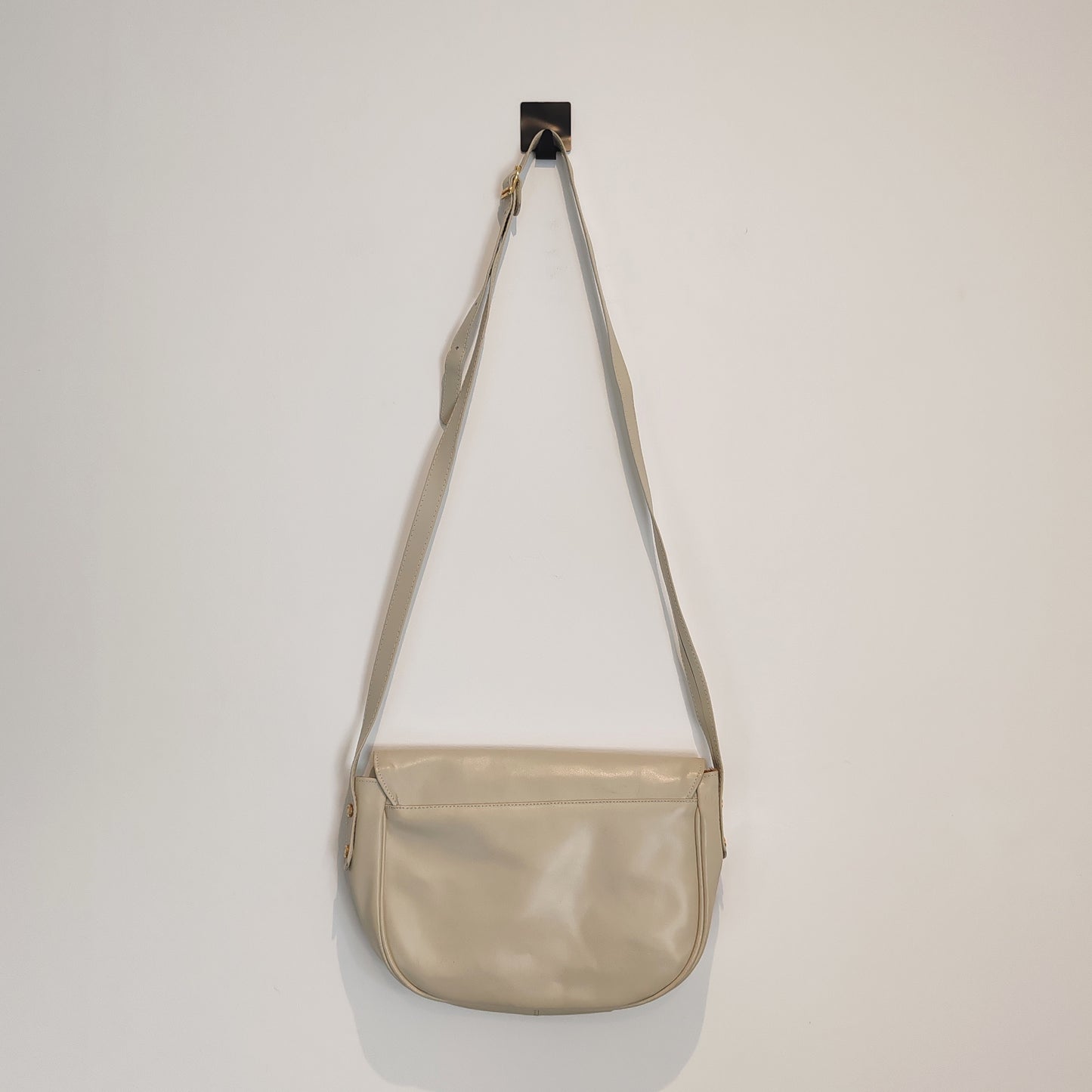 St Michael Cream Leather Satchel Handbag