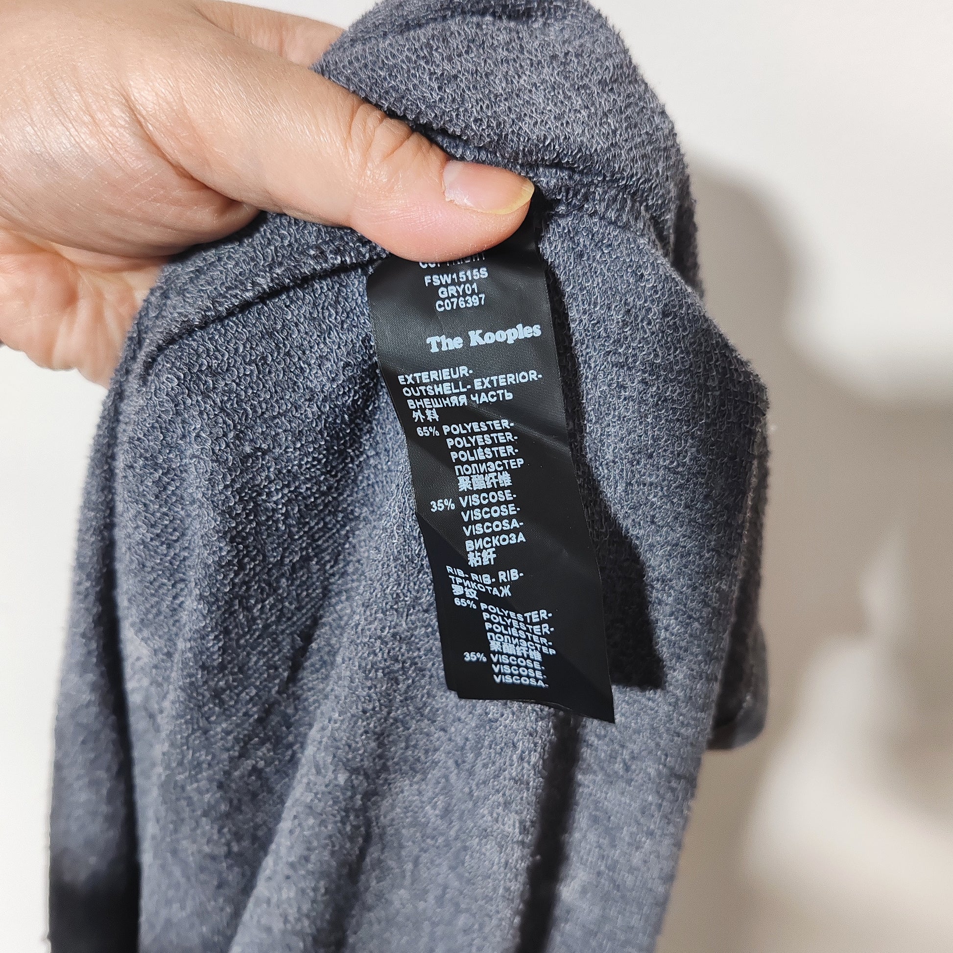 The Kooples Sport Faded Grey Beaded Gem Neck Sweatshirt