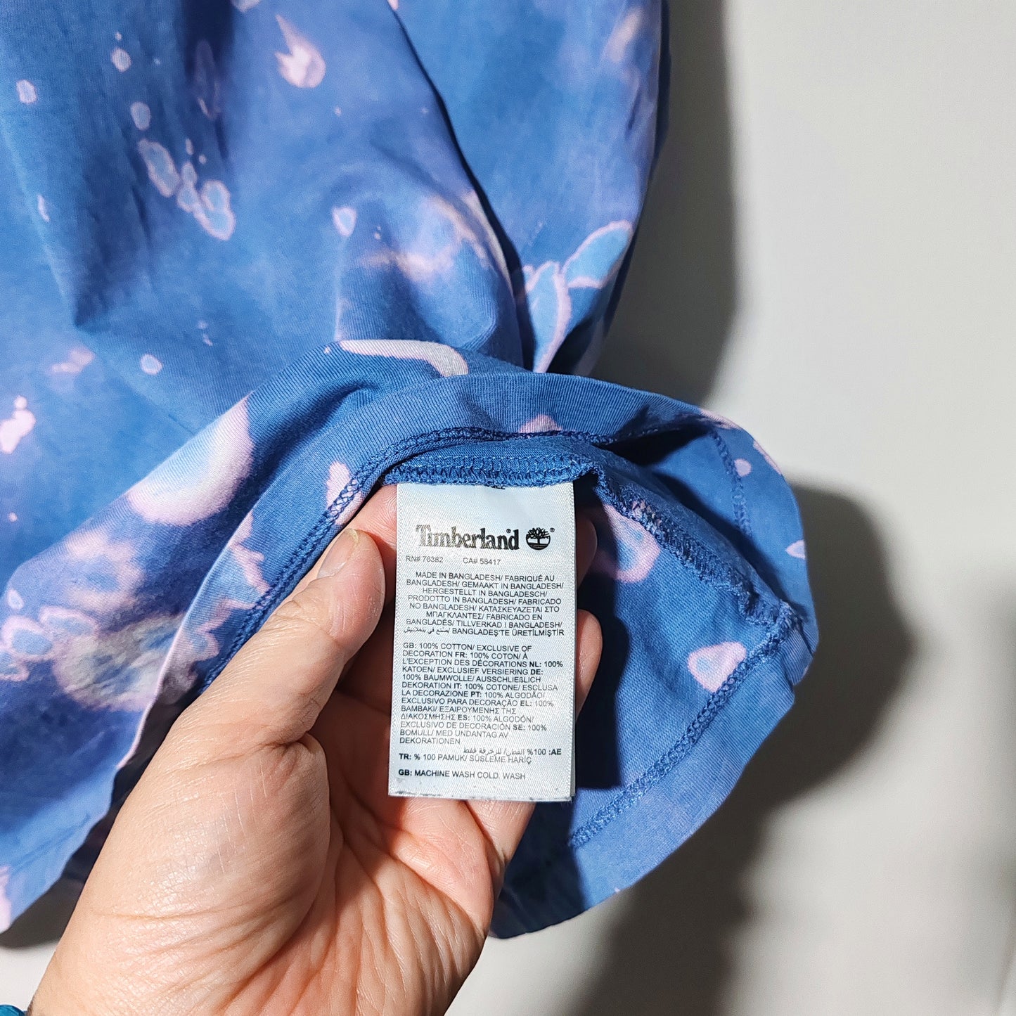 Timberland Blue Tie Dye Rework T Shirt