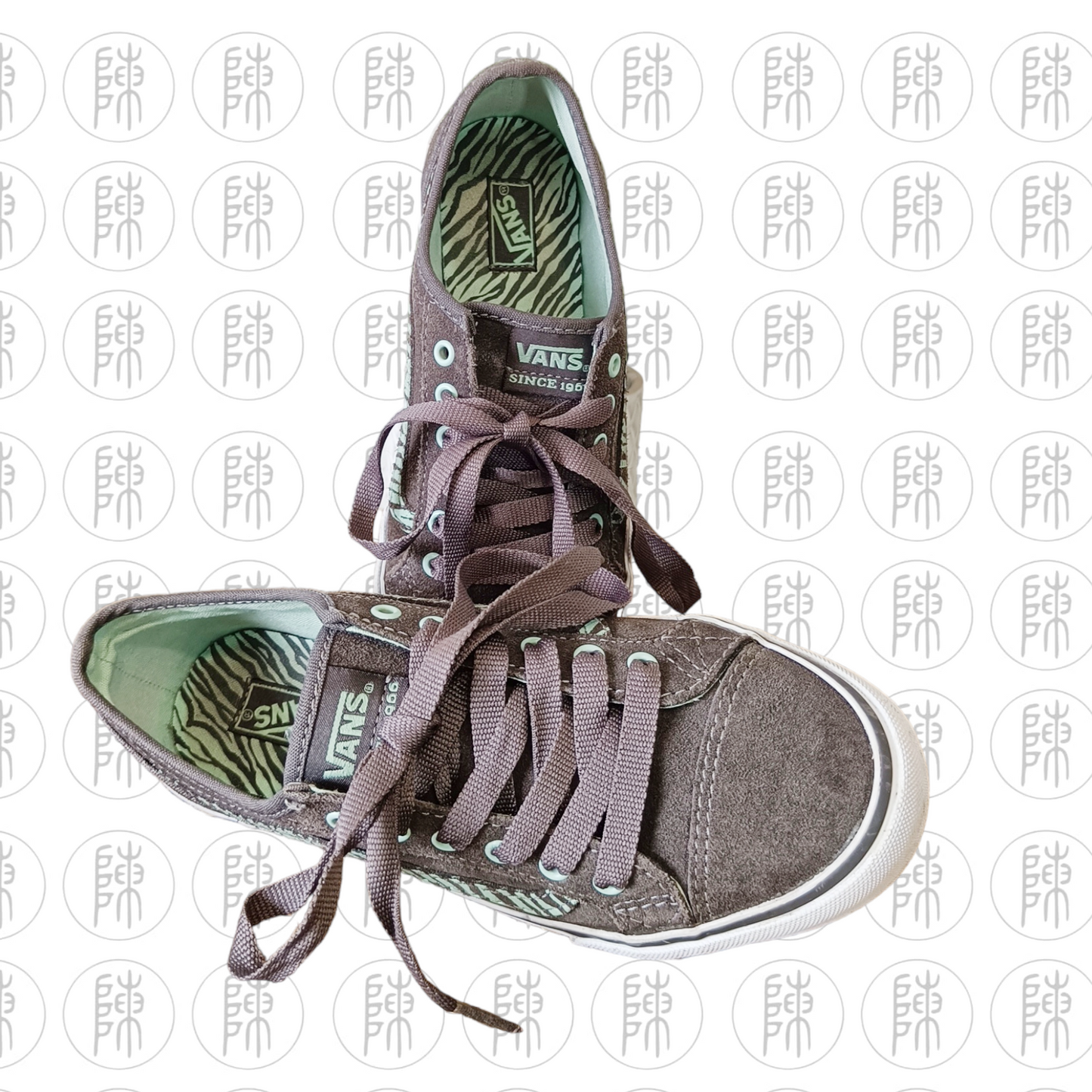 Grey and best sale mint green vans