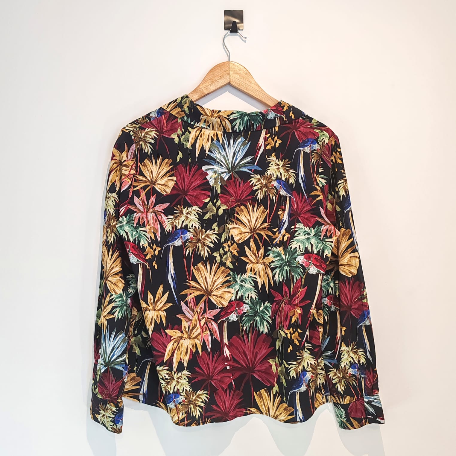Zara Black Multicolour Floral Leaf Vintage Shirt
