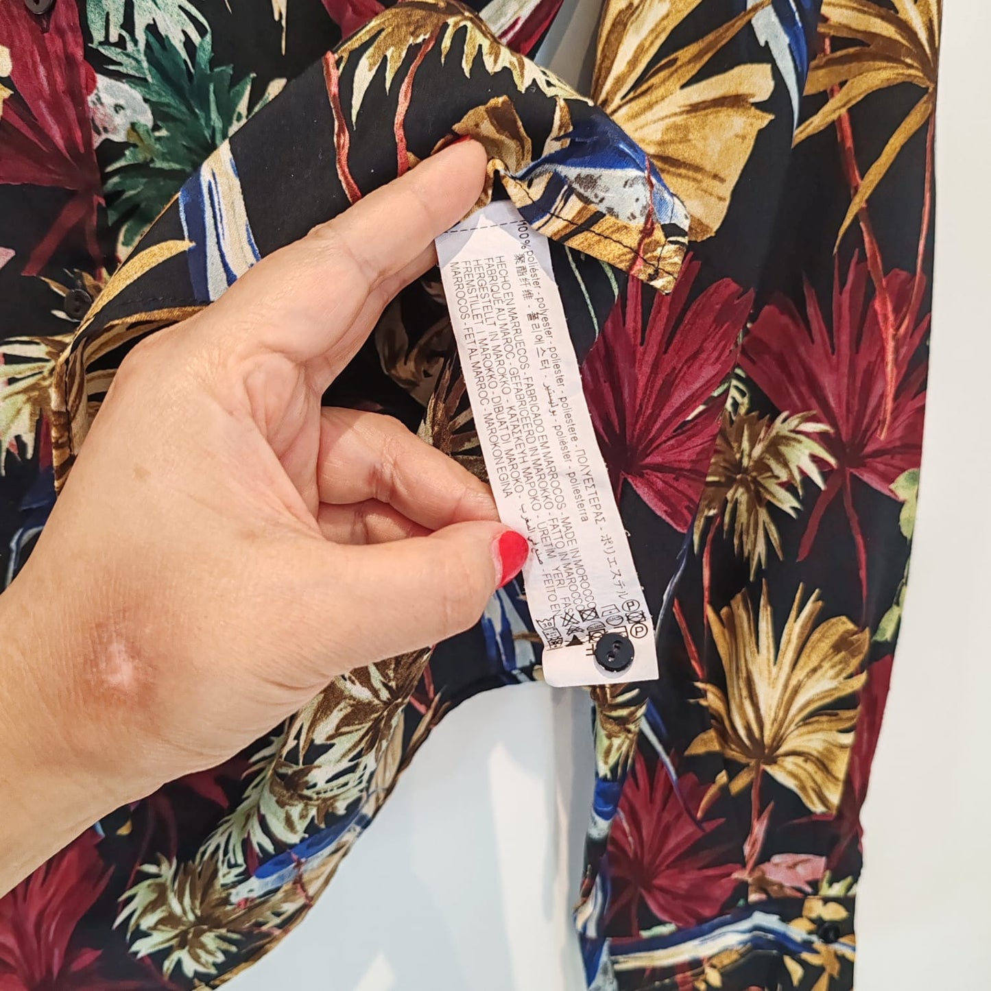 Zara Black Multicolour Floral Leaf Vintage Shirt